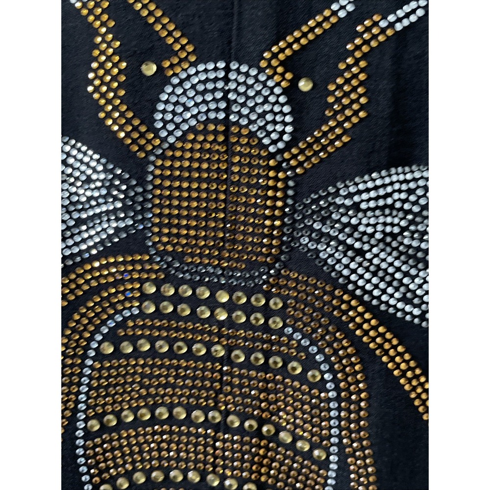 Culture Code XL Black Rhinestone Bee Blazer NWT‎ Pleated Back Jacket - Picture 10 of 16